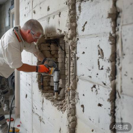 “打孔位置选承重墙，深度适中1