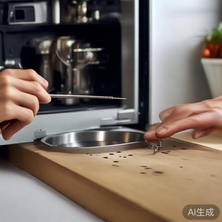 打开油烟机盖，安全拧螺丝