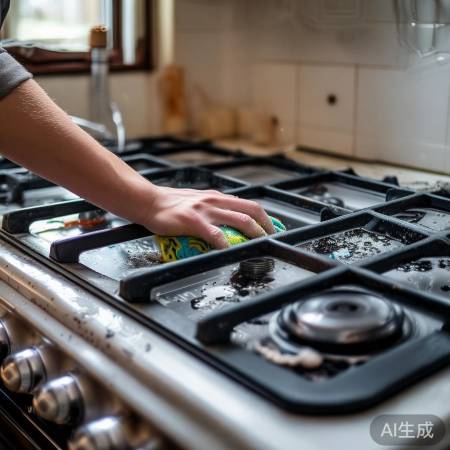 燃气灶商标清洁困扰