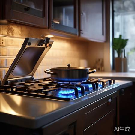 燃气灶罩已开启