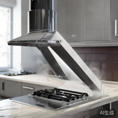 烟筒倾斜45-60度，油烟易排