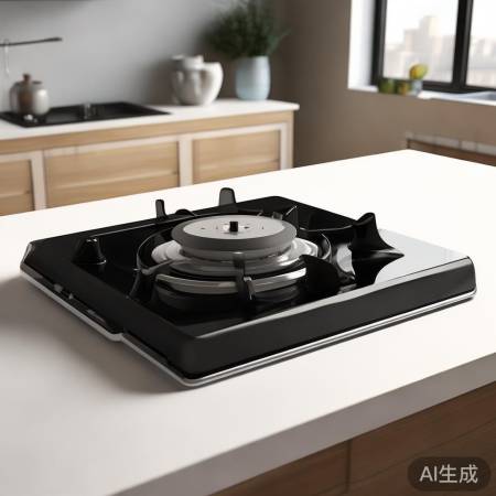 黑色燃气灶，简约易洁