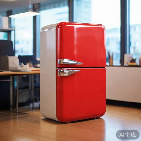 复古小冰箱，怀旧亮丽风景