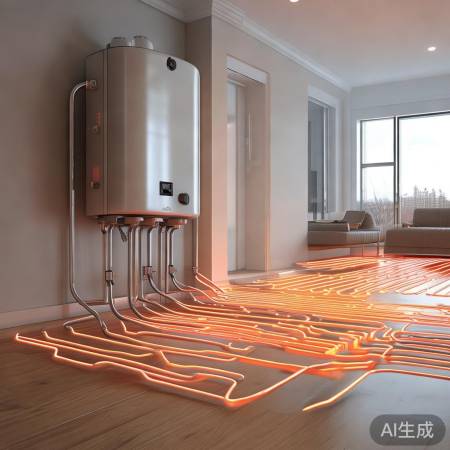壁挂炉地暖回水系统，循环加热。