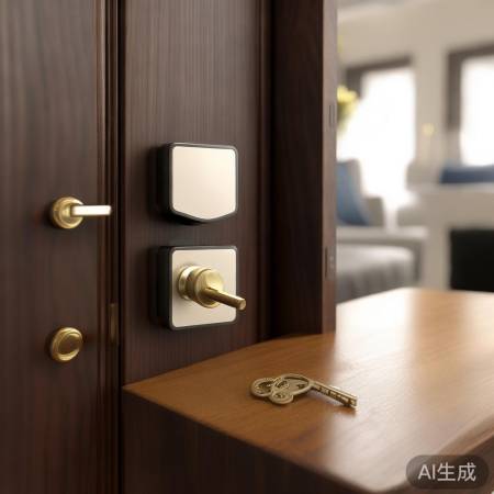 指纹锁坏，备用钥匙开